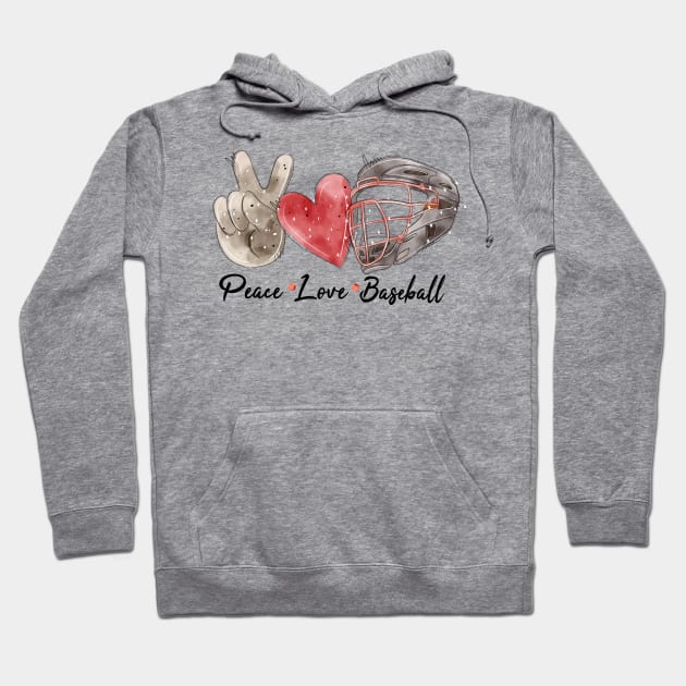 Peace love Baseball. Hoodie by HJstudioDesigns